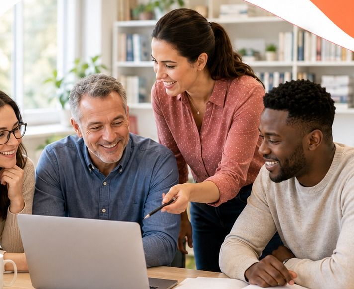 A GST adviser talking a student through the Computing course