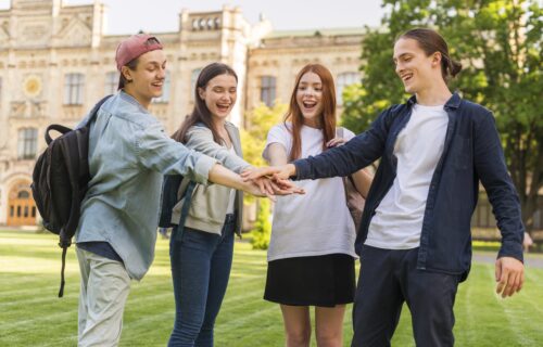 group students happy for Admission in UK