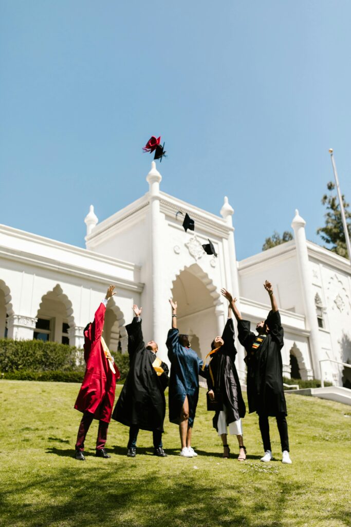 Happy students UK university